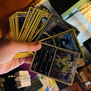DarkType Pokémon card stack!